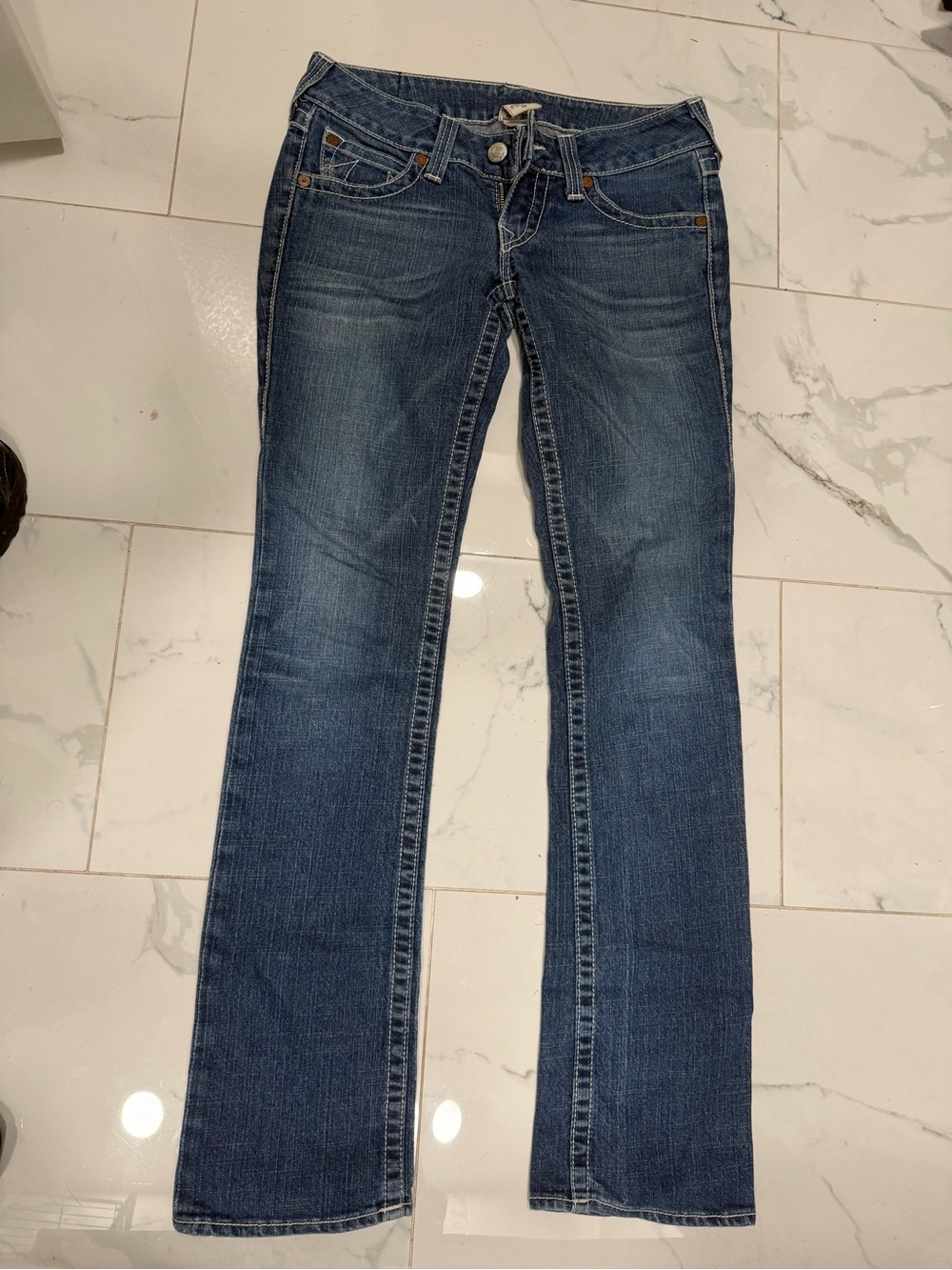 True Religion Women's Boot Cut Jeans in Medium Blue Wash